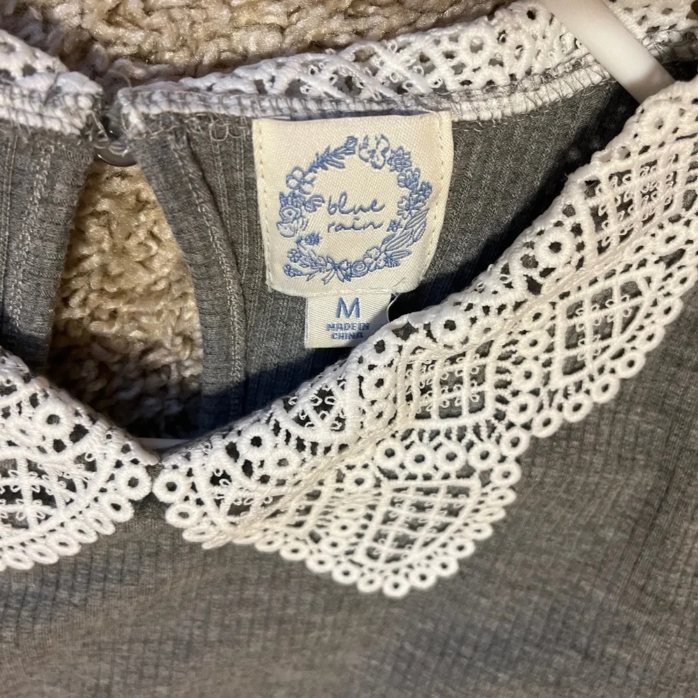 Francesca Collared Grey Short Sleeve Dress - Size Medium - Picture 4 of 5